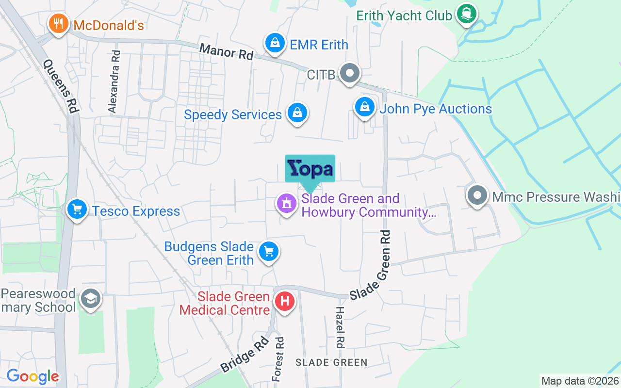 Map showing the location of DA8 2EH