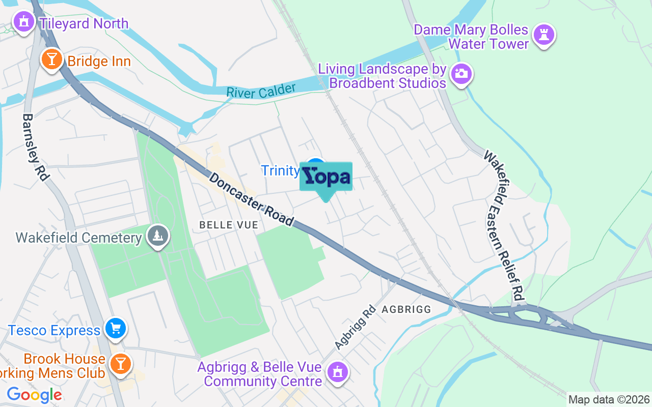 Map showing the location of WF1 5EG