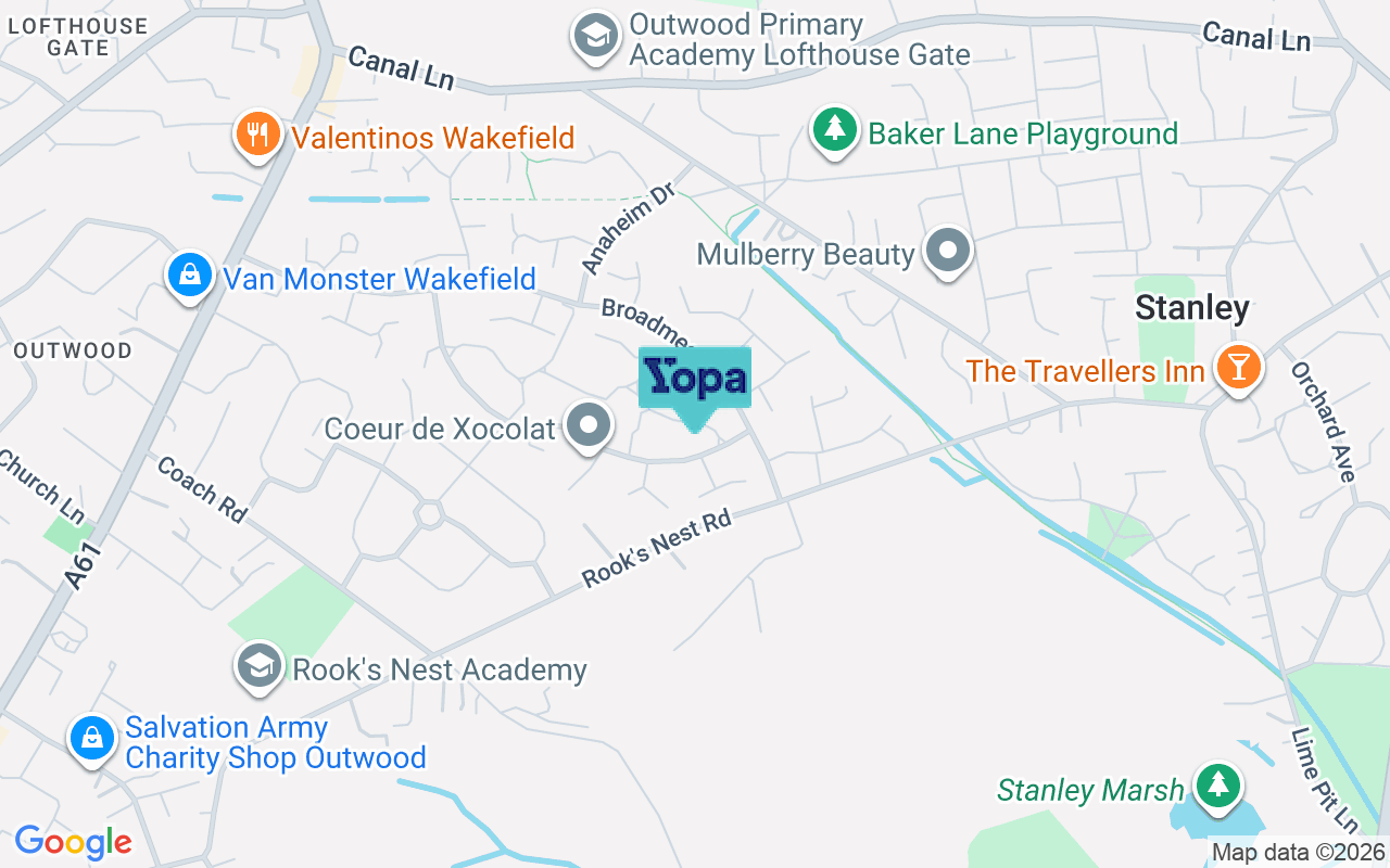 Map showing the location of WF1 3TD