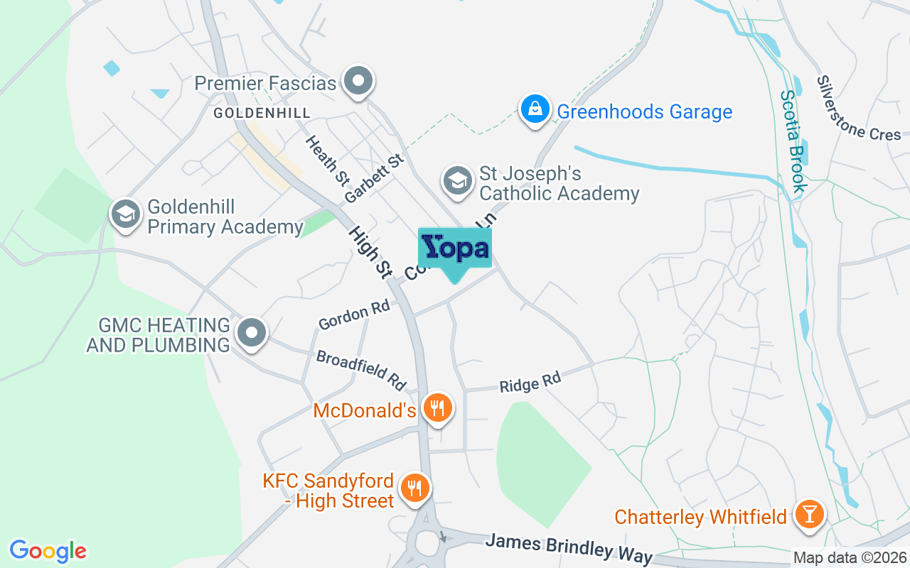 Map showing the location of ST6 5LH