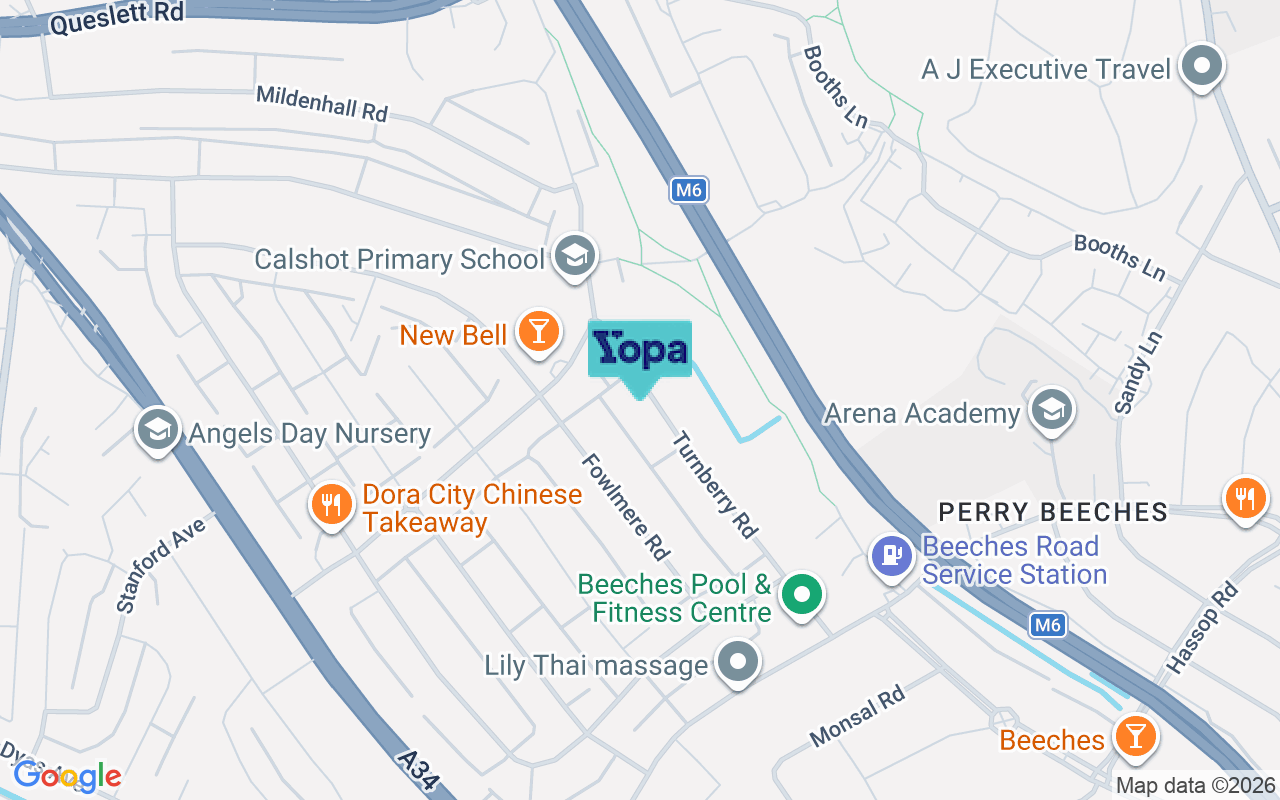 Map showing the location of B42 2HT