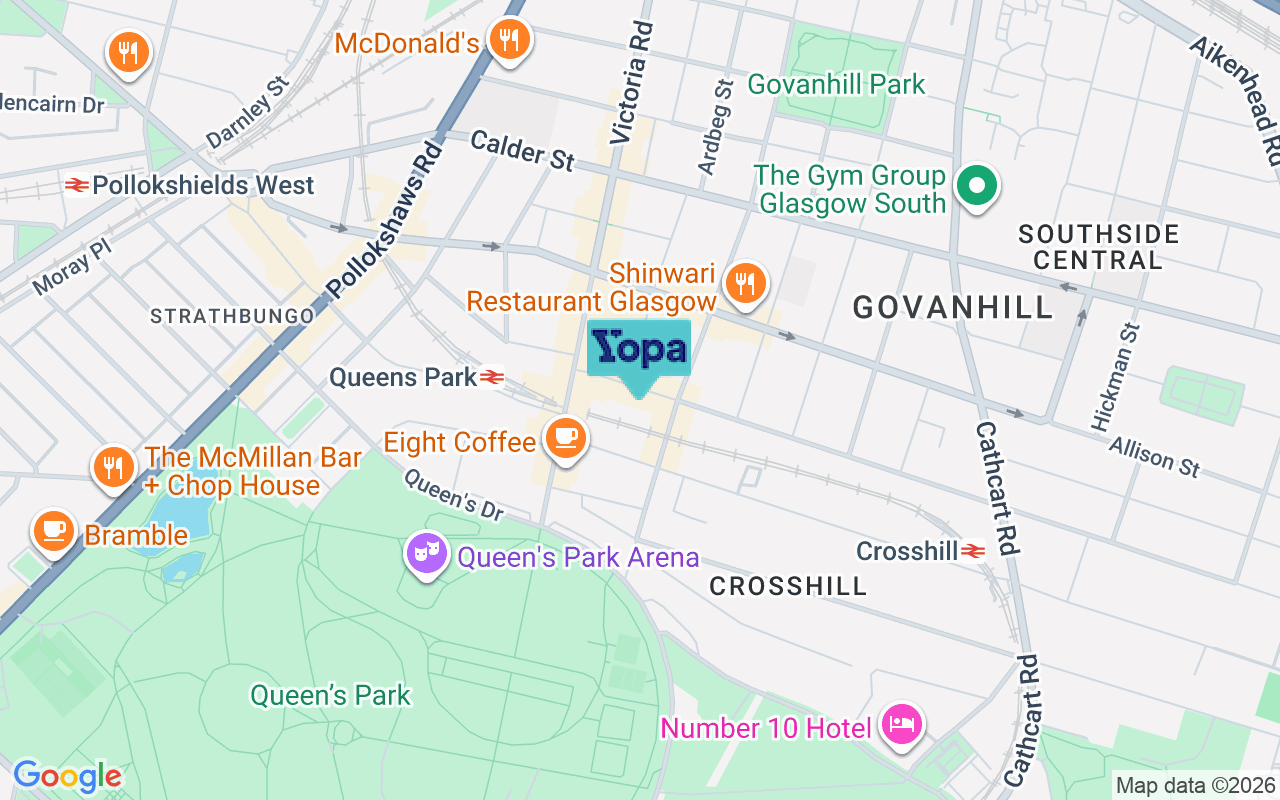 Map showing the location of G42 8EE