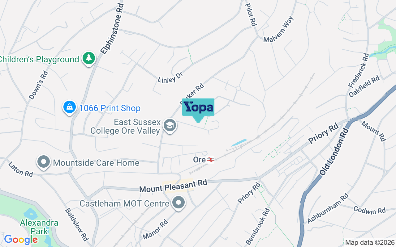 Map showing the location of TN34 3TR