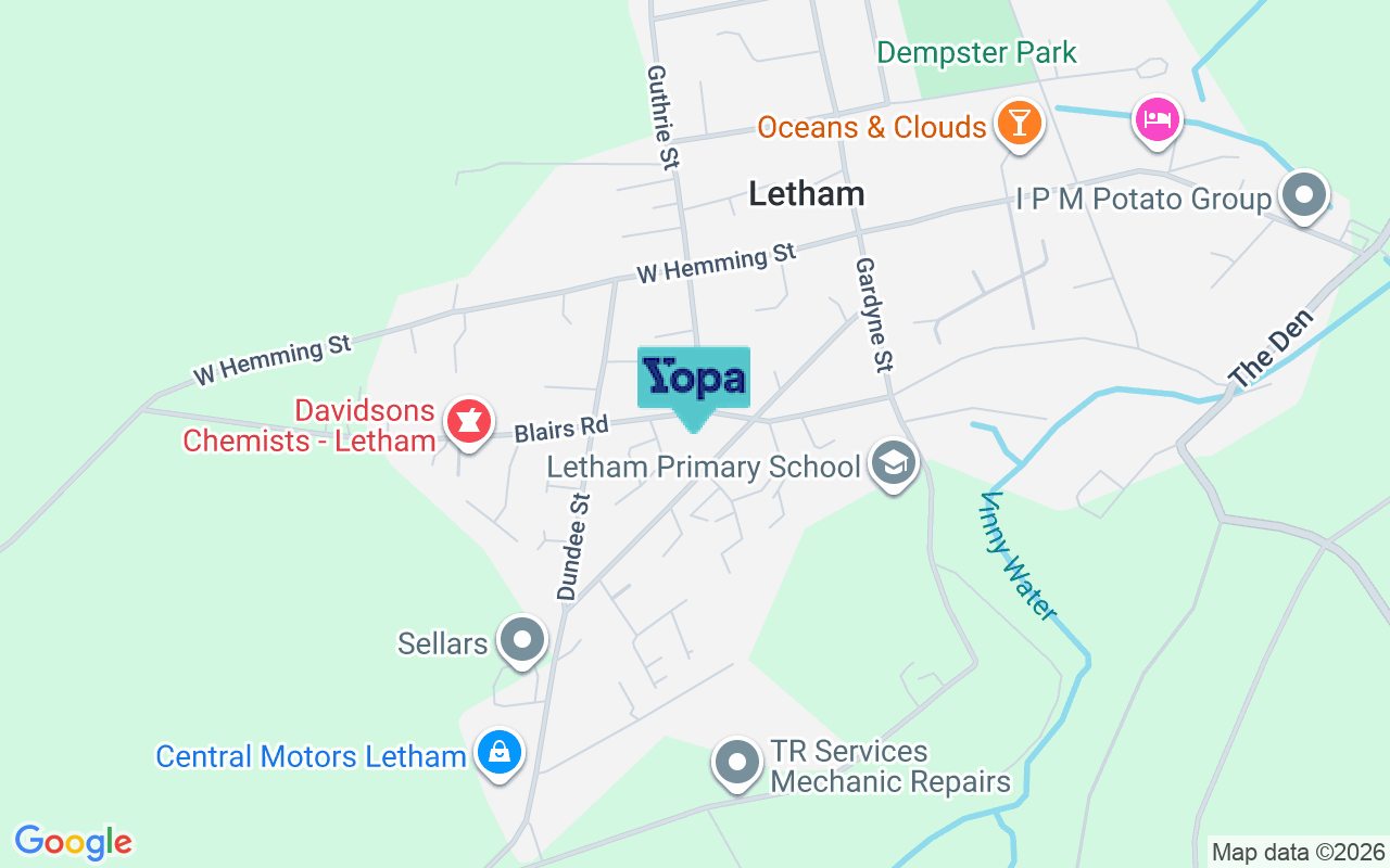 Map showing the location of DD8 2PP