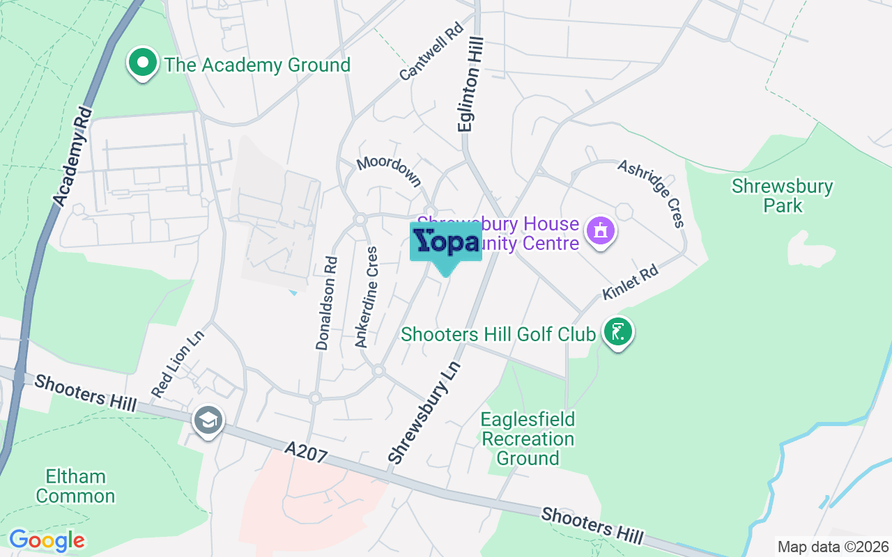 Map showing the location of SE18 3JH