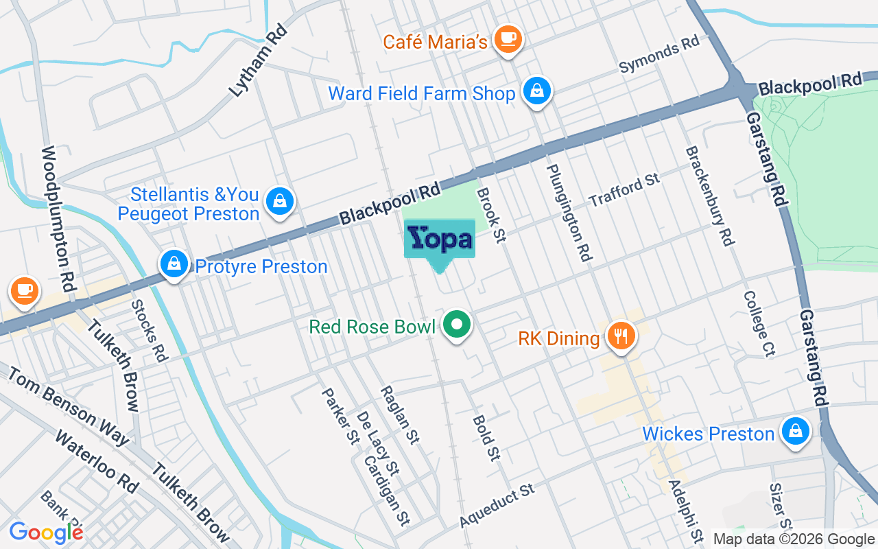 Map showing the location of PR1 7QB