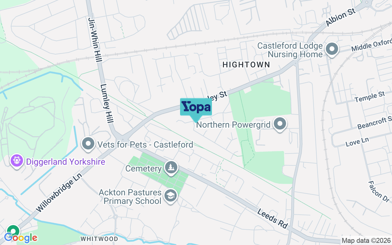 Map showing the location of WF10 5YF