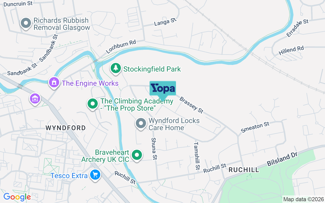 Map showing the location of G20 9HH