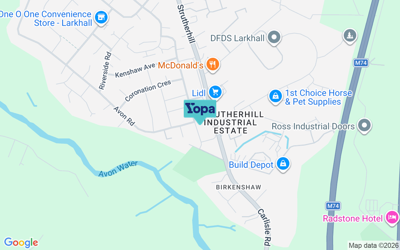 Map showing the location of ML9 1PD