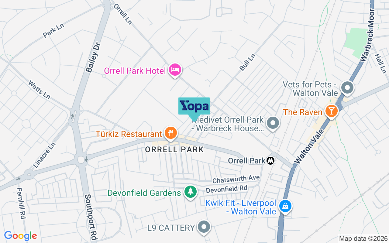 Map showing the location of L9 8BS