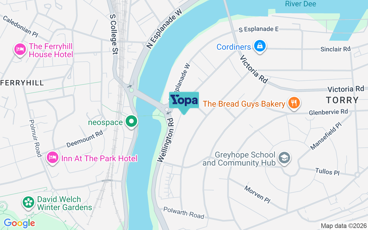Map showing the location of AB11 9AQ