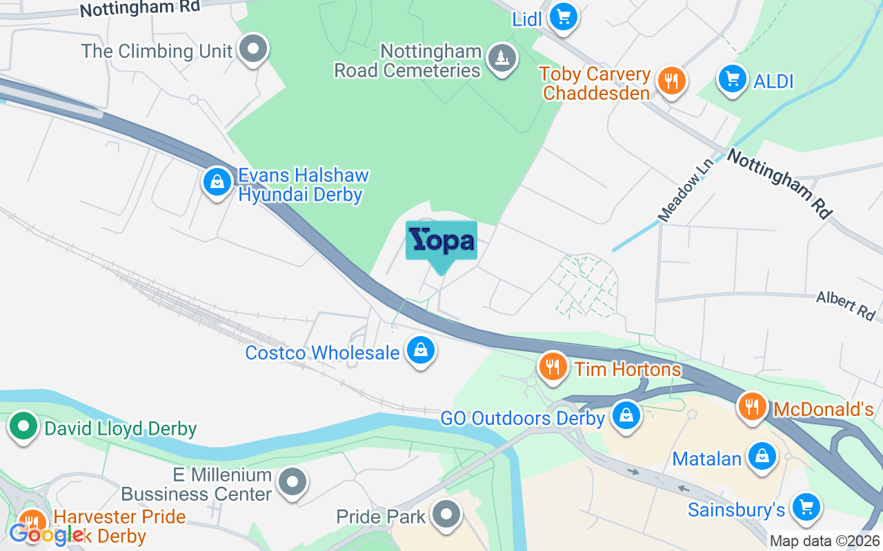 Map showing the location of DE21 6PJ