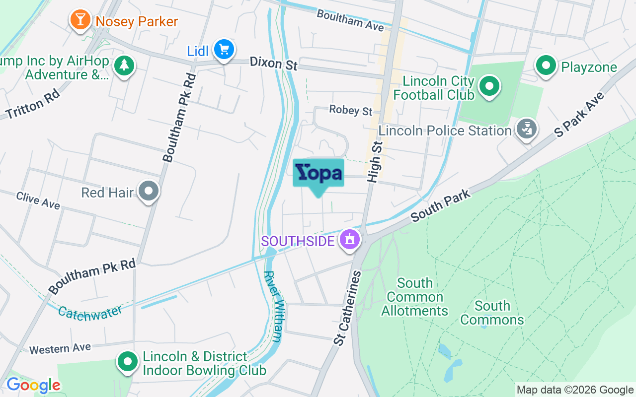 Map showing the location of LN5 8BT