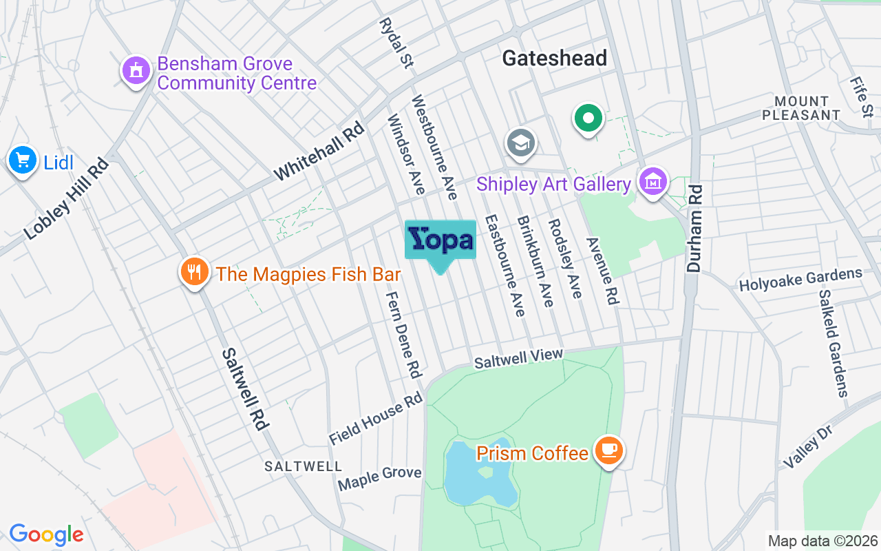 Map showing the location of NE8 4NY
