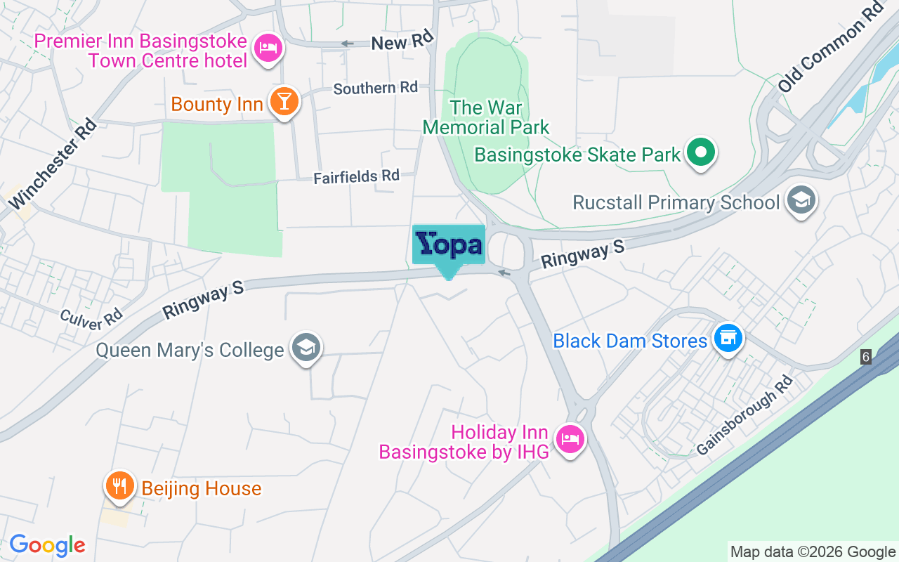 Map showing the location of RG21 3EU