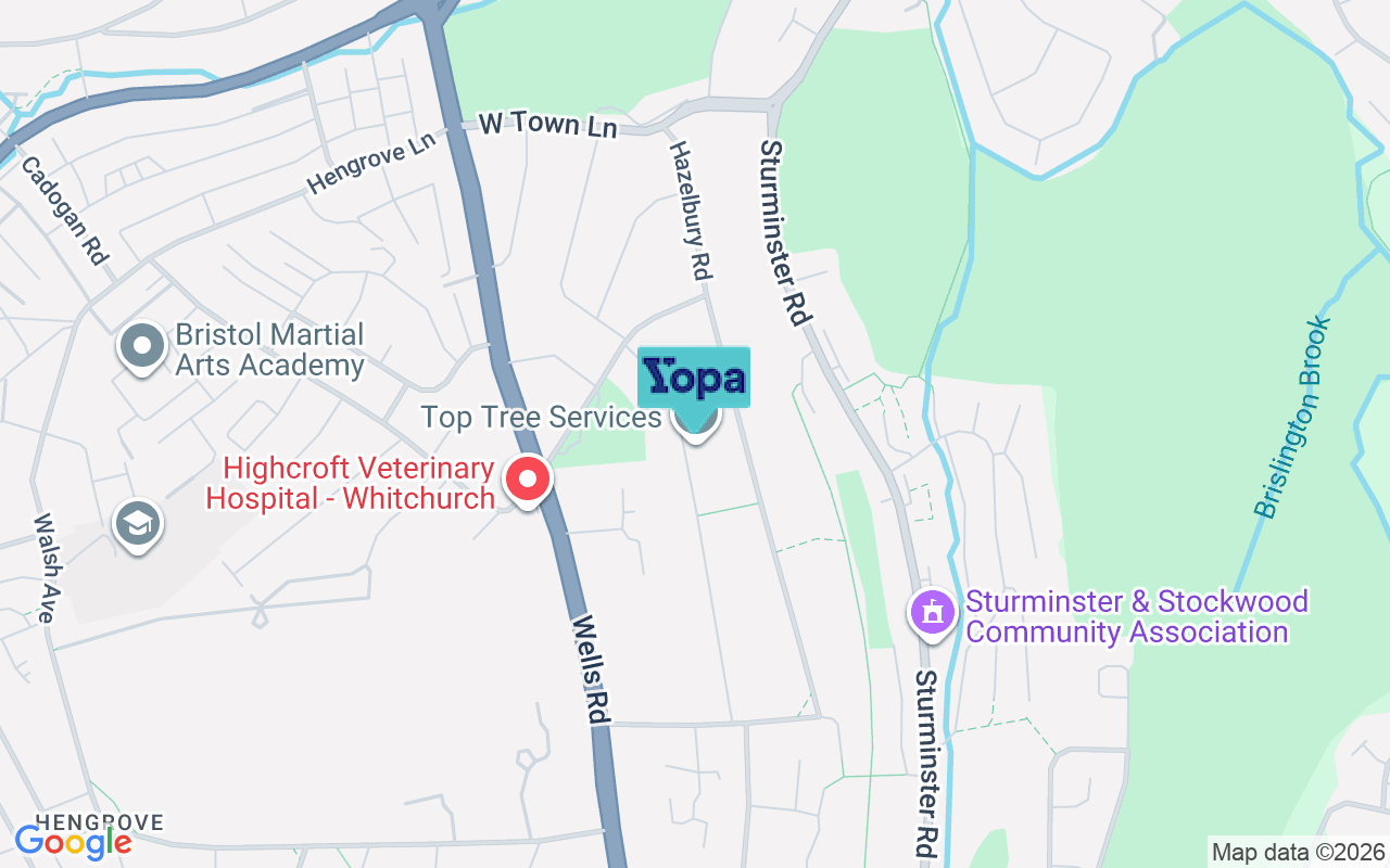 Map showing the location of BS14 9HA