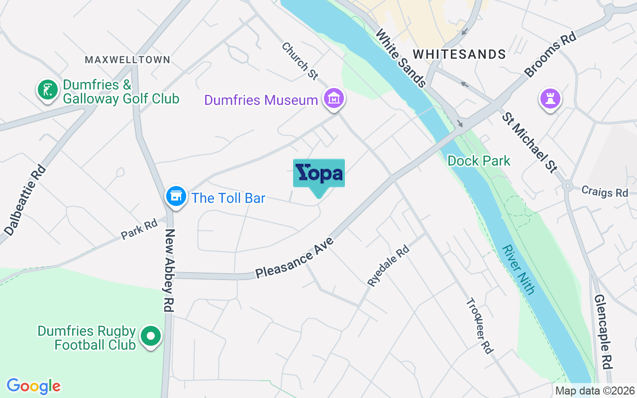 Map showing the location of DG2 7RH
