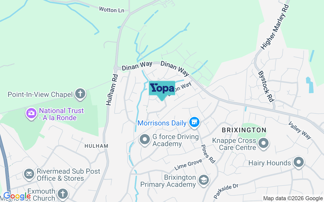 Map showing the location of EX8 5SA