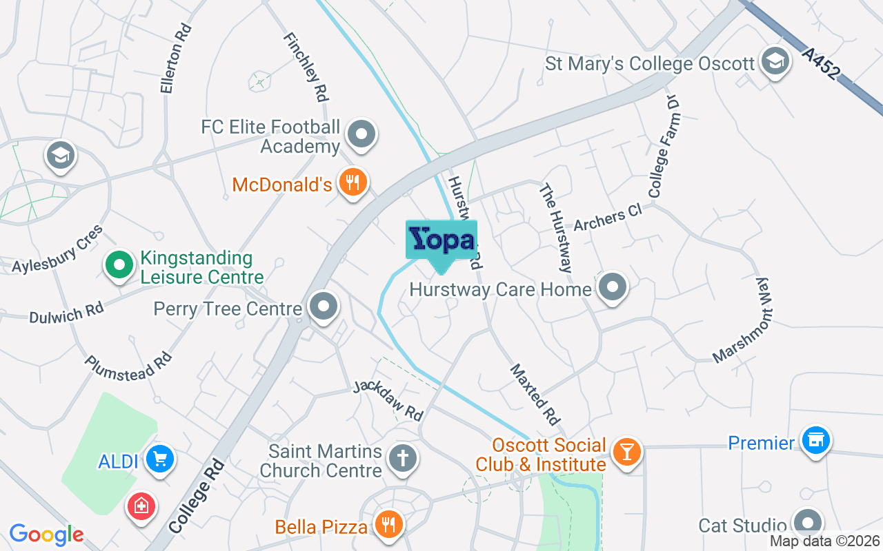 Map showing the location of B23 5DB