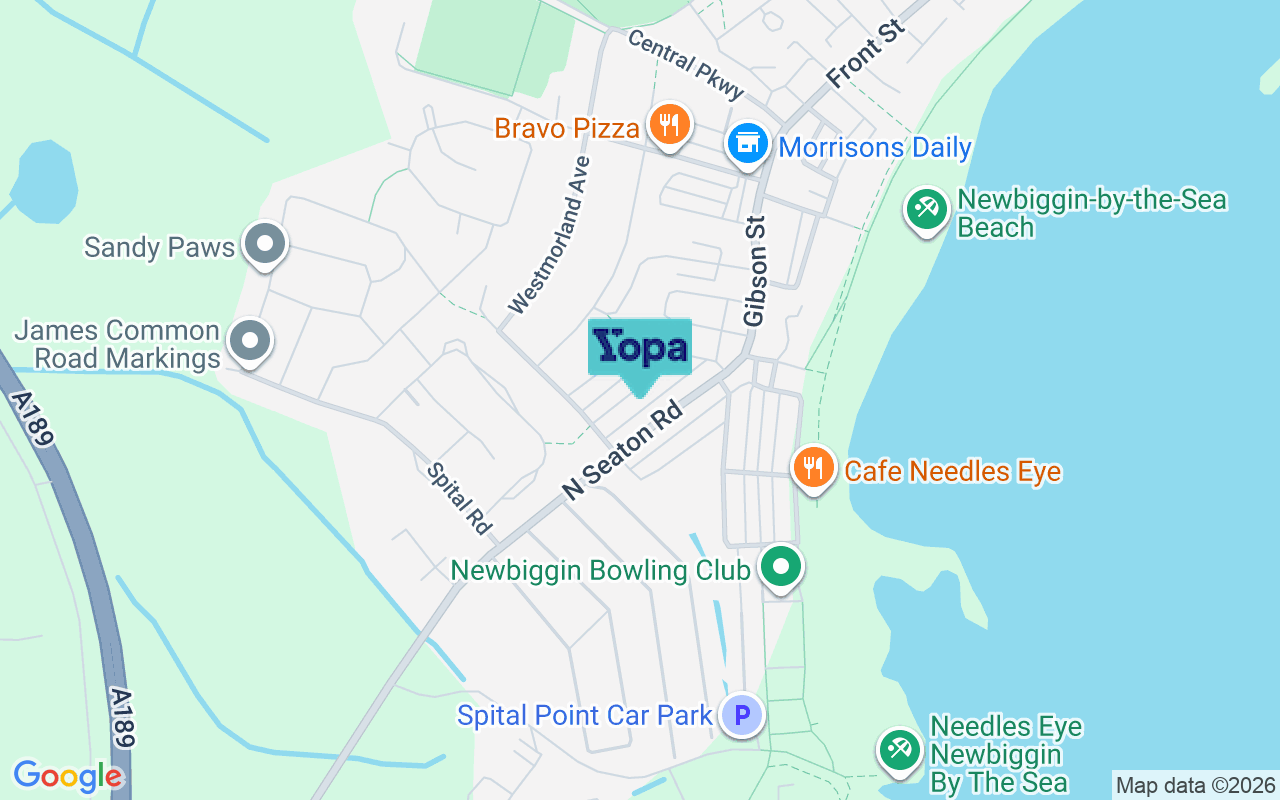 Map showing the location of NE64 6XU