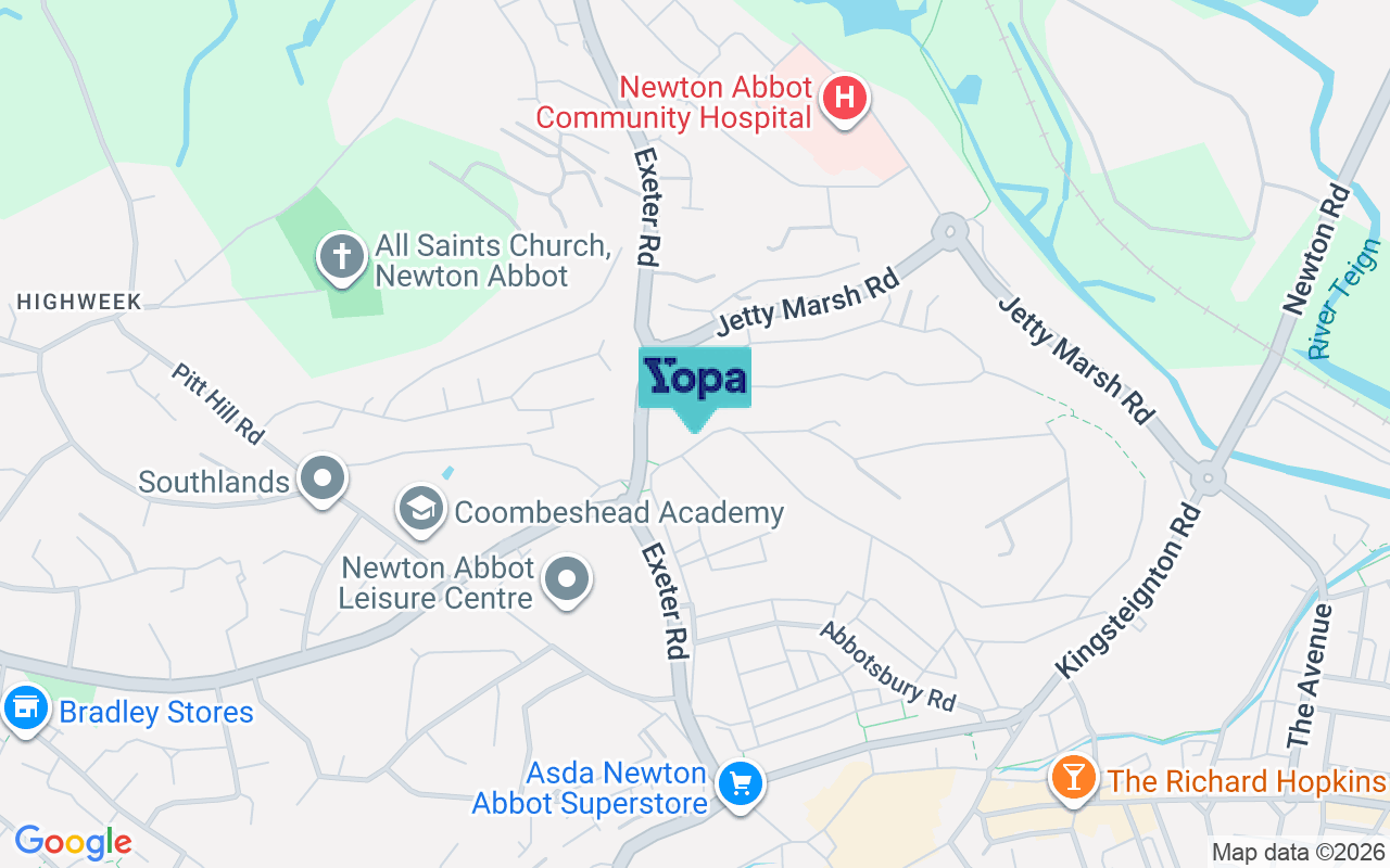 Map showing the location of TQ12 2PR