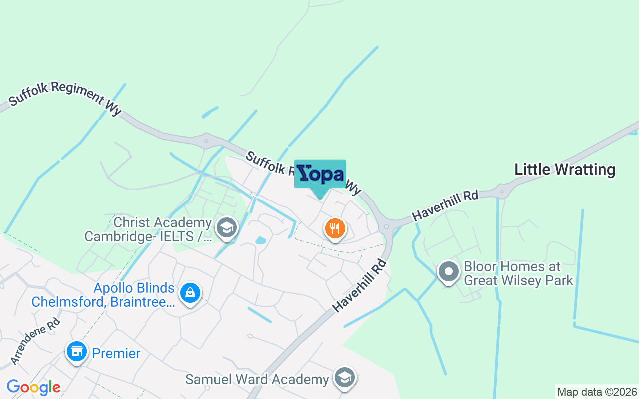 Map showing the location of CB9 7JY