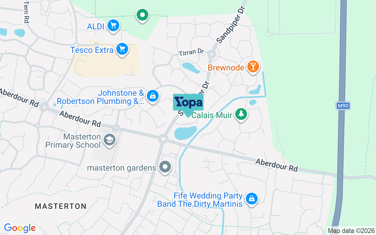 Map showing the location of KY11 8GE