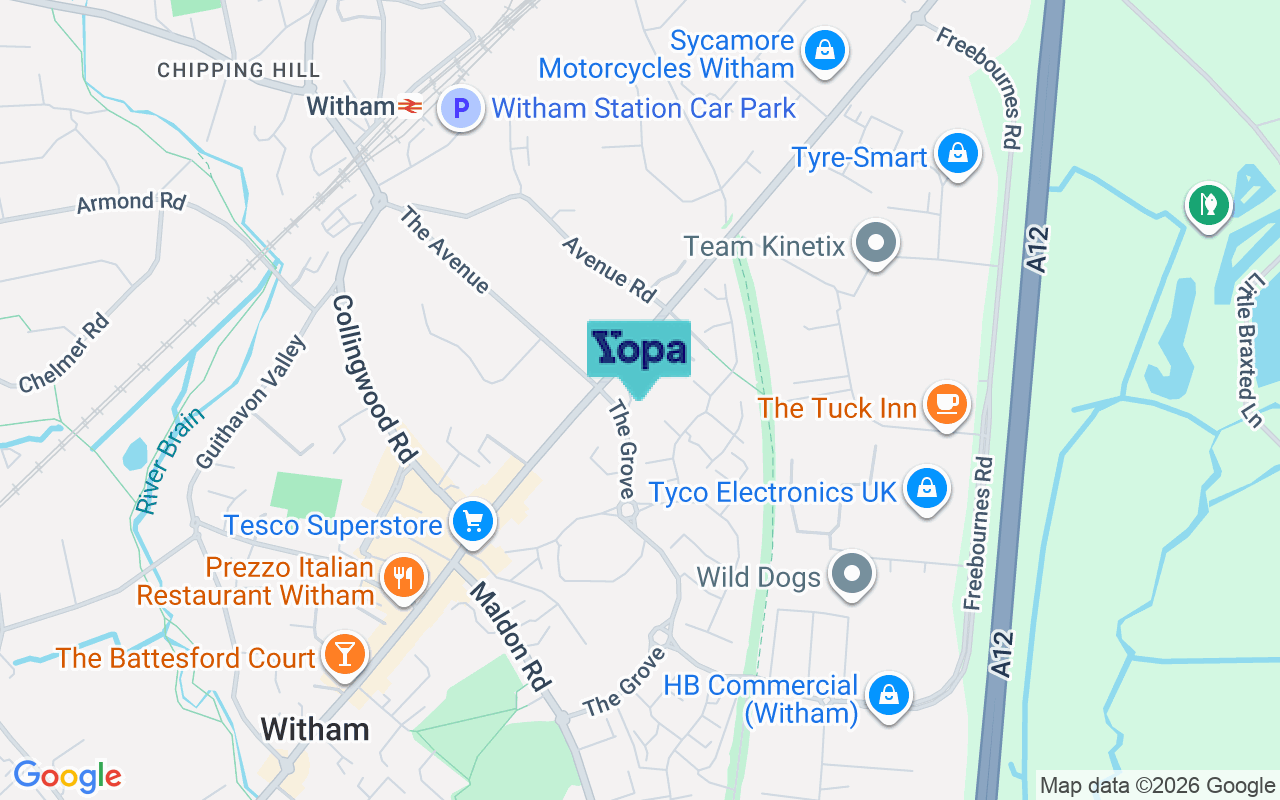 Map showing the location of CM8 2TQ