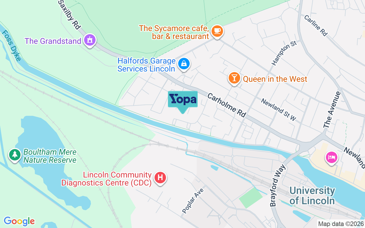 Map showing the location of LN1 1SR