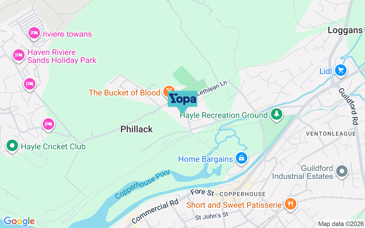 Map showing the location of TR27 5AD