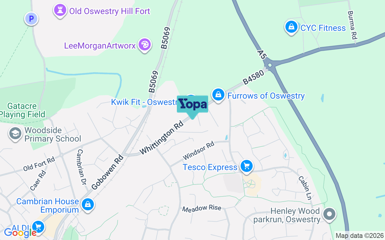 Map showing the location of SY11 1JD