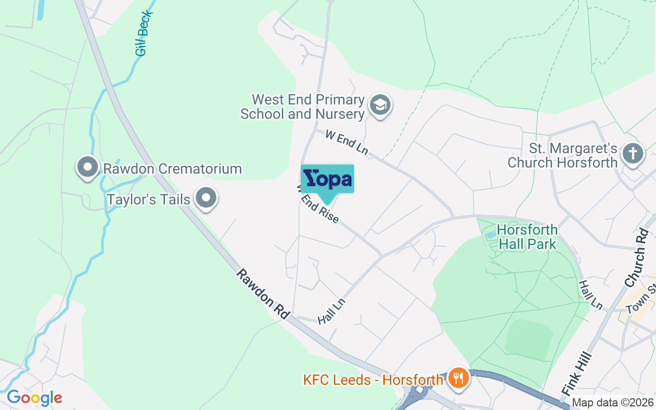 Map showing the location of LS18 5JL