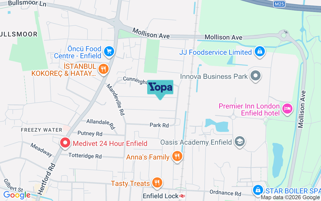 Map showing the location of EN3 6SY