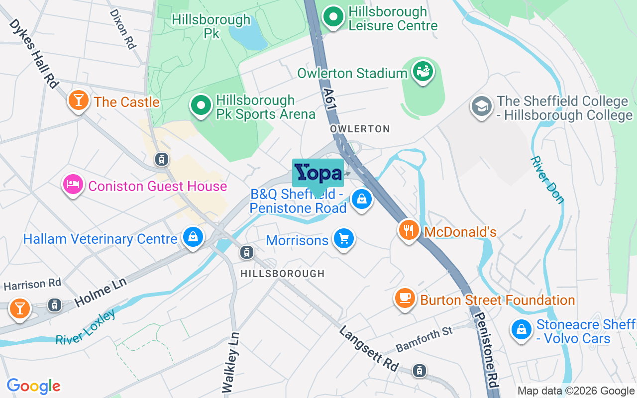 Map showing the location of S6 2BT