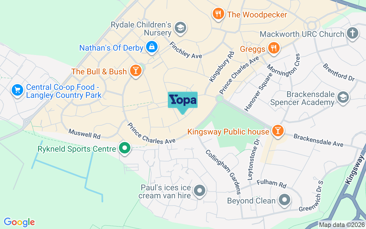 Map showing the location of DE22 4JX