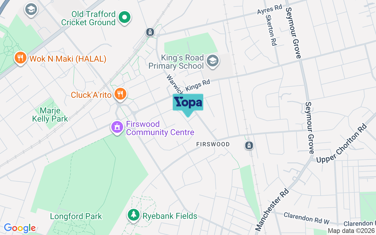 Map showing the location of M16 0HX