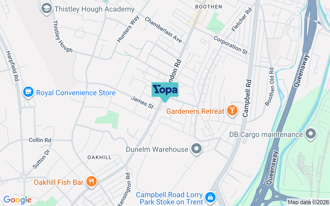 Map showing the location of ST4 5BZ