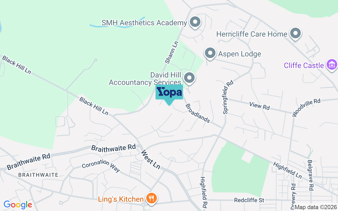 Map showing the location of BD20 6HU