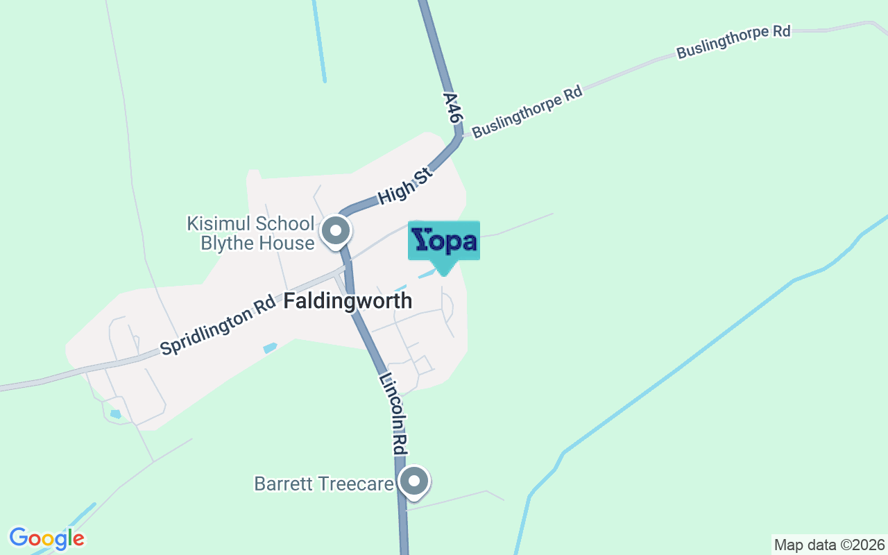 Map showing the location of LN8 3FT