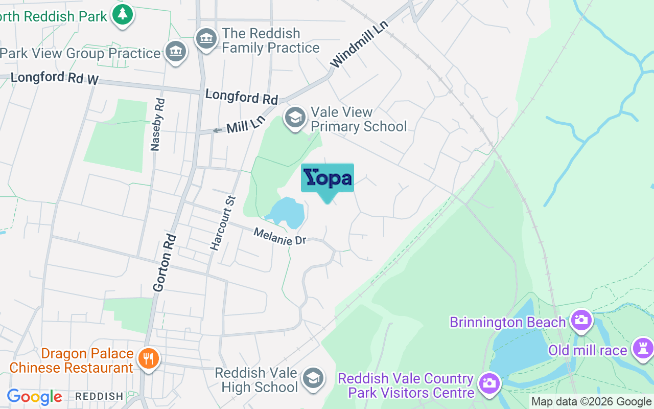 Map showing the location of SK5 6YX