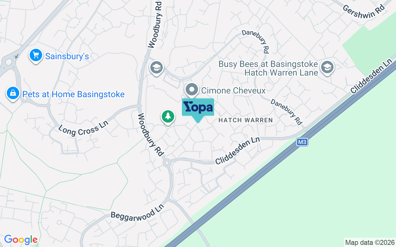 Map showing the location of RG22 4UZ