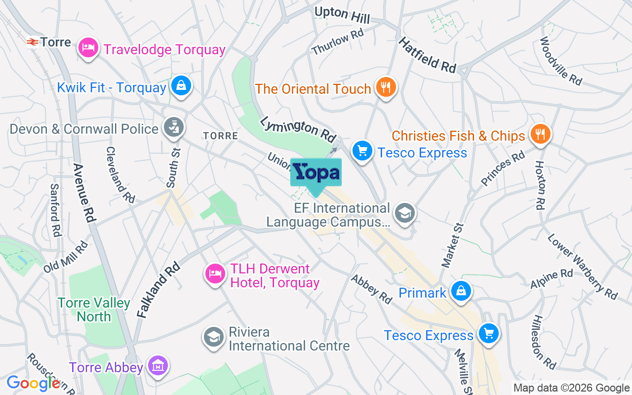 Map showing the location of TQ2 5QR