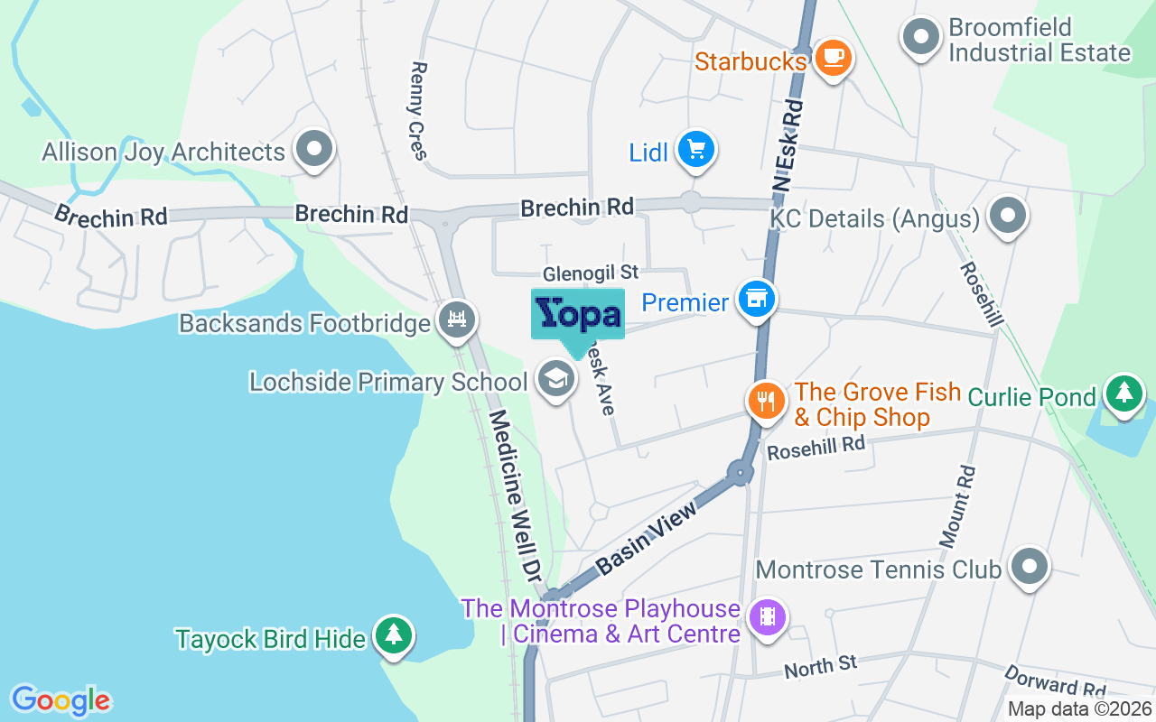 Map showing the location of DD10 9AQ