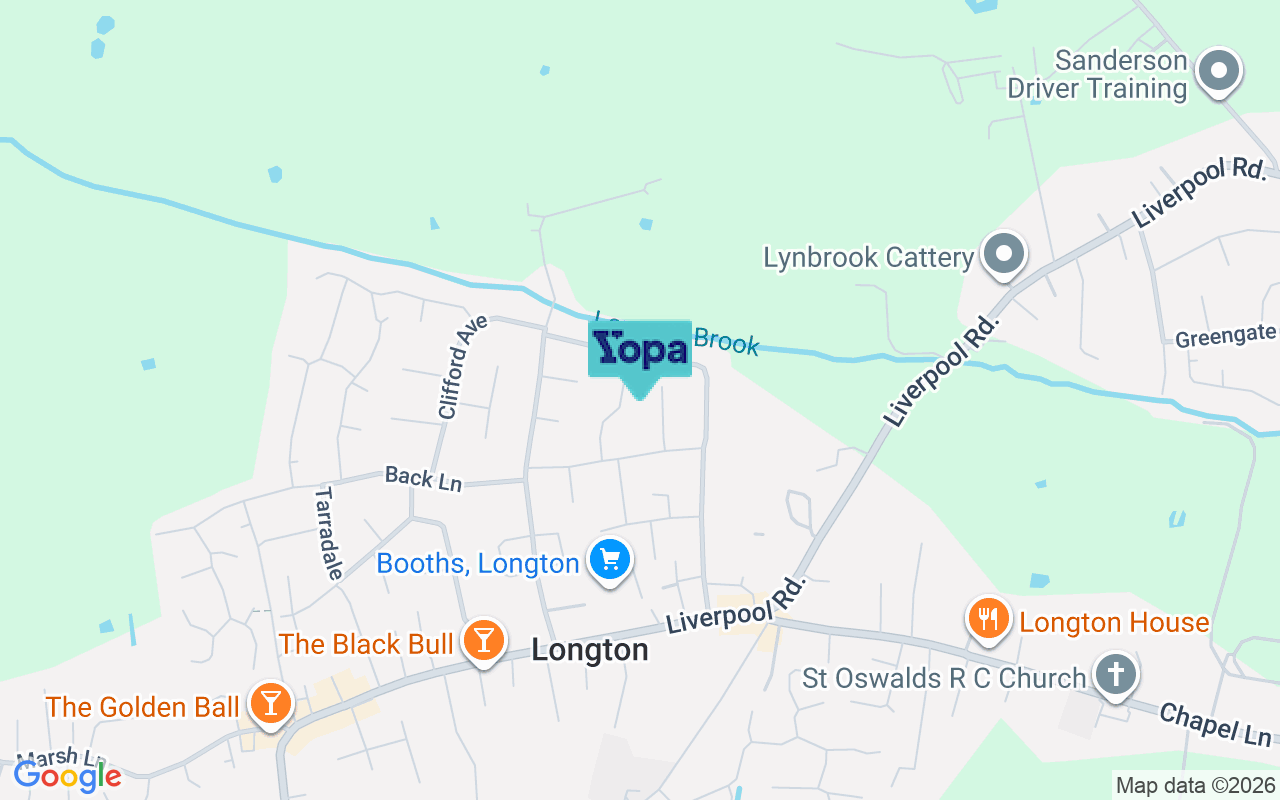 Map showing the location of PR4 5WE