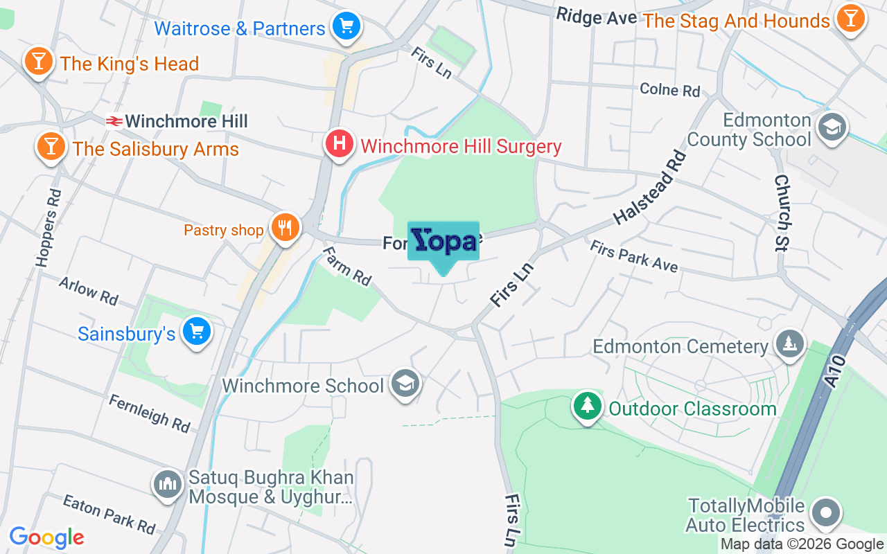 Map showing the location of N21 3JB