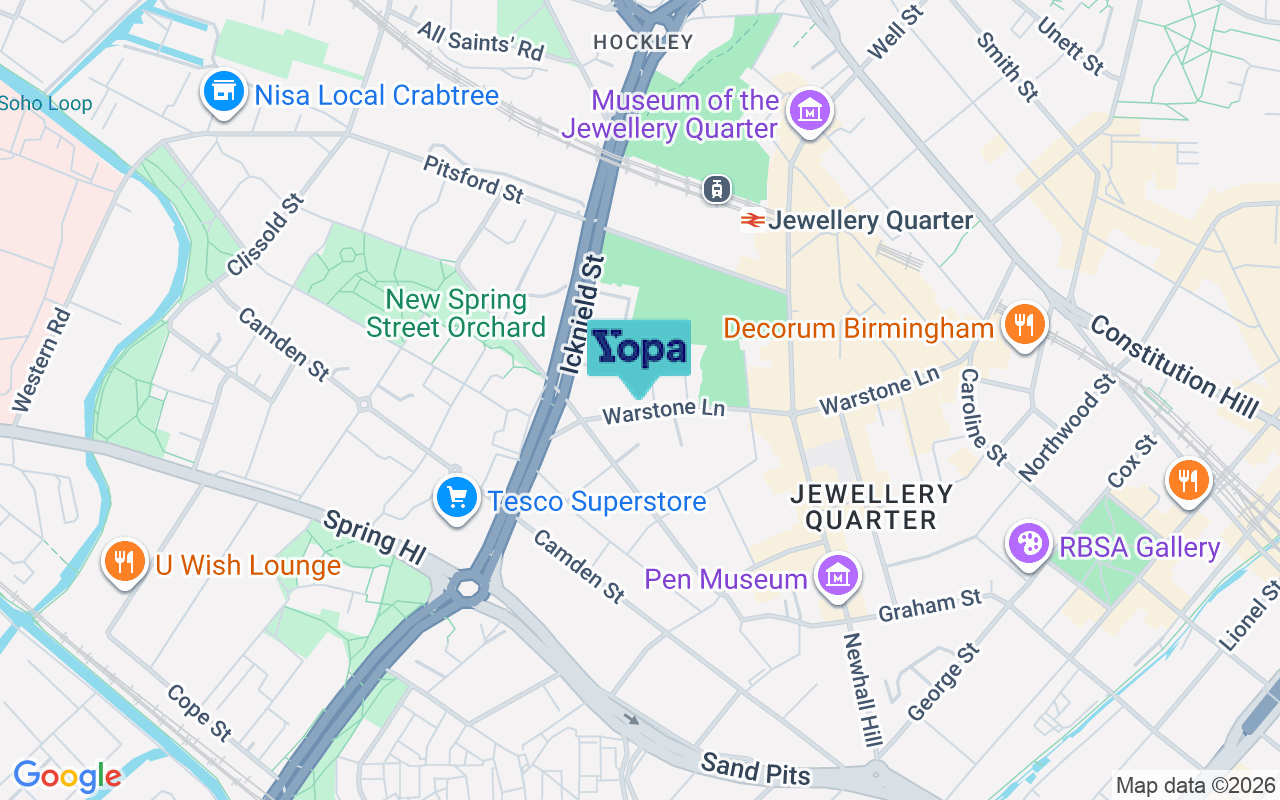 Map showing the location of B18 6NZ