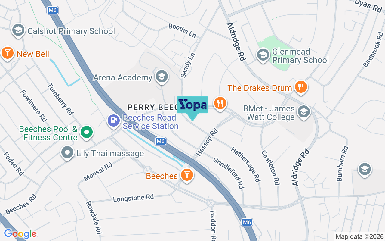 Map showing the location of B42 2QT