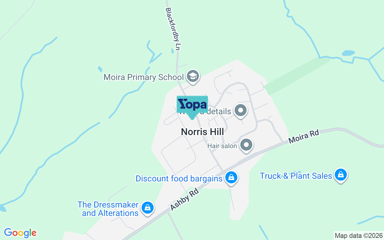 Map showing the location of DE12 6EY
