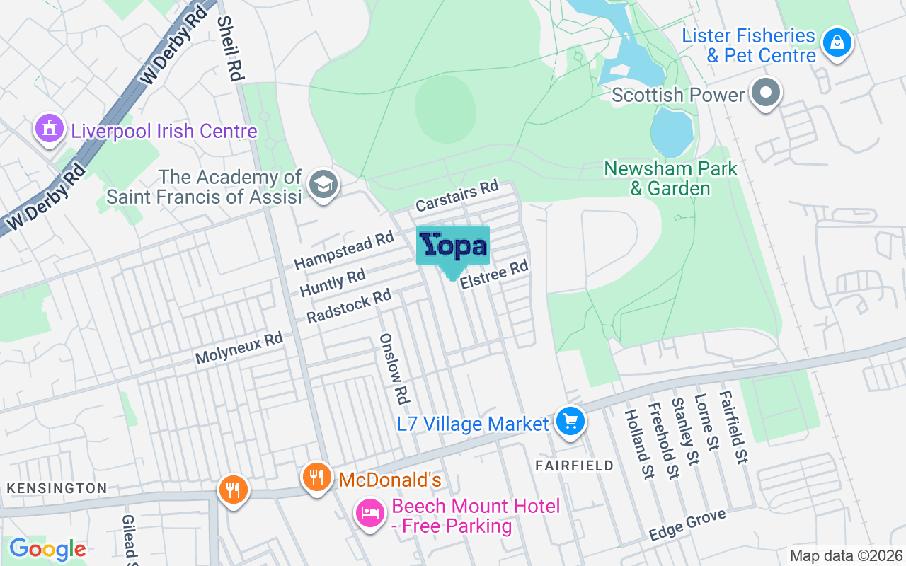Map showing the location of L6 8NP