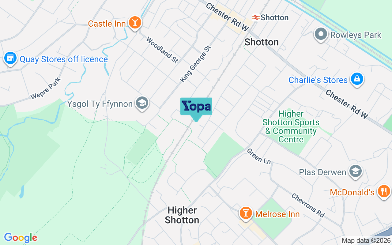 Map showing the location of CH5 1BQ